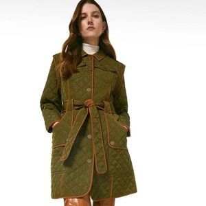 Karen Millen Quilted Pocket Belted Coat
